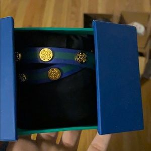RC navy and green Meagan bracelet with gold accent